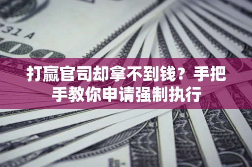 武汉打赢官司却拿不到钱？手把手教你申请强制执行