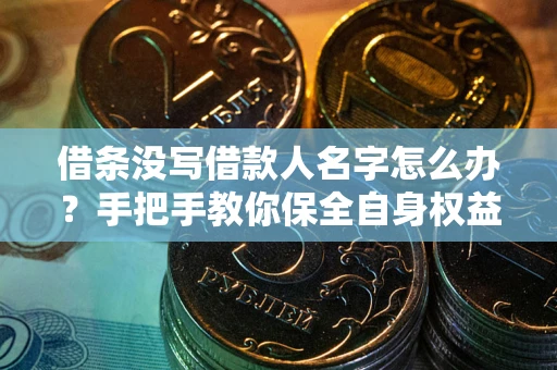 武汉借条没写借款人名字怎么办？手把手教你保全自身权益