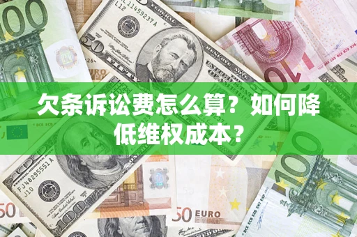 武汉欠条诉讼费怎么算？如何降低维权成本？