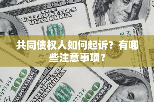 武汉共同债权人如何起诉？有哪些注意事项？